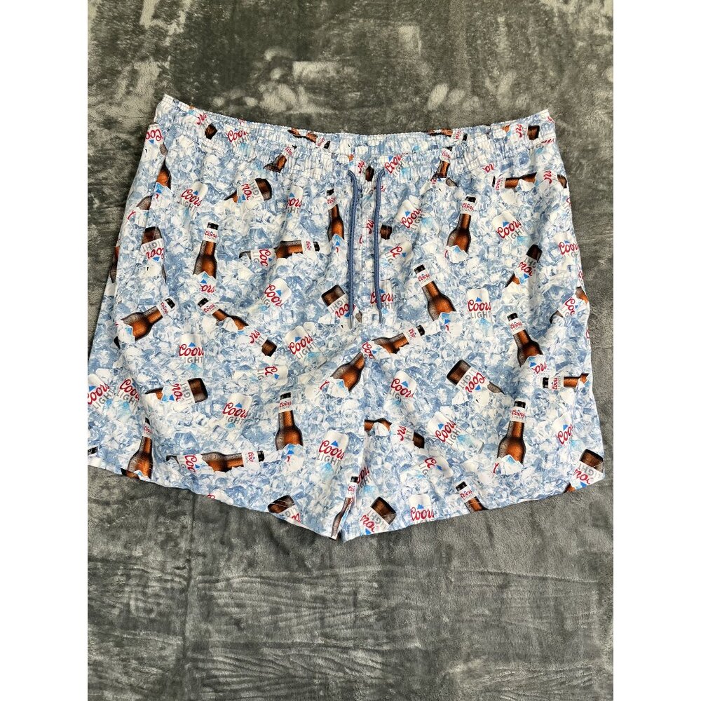 Coors Light Mens Printed Lounge Shorts 4XB Beer Bottle Ice Design Elastic Waist